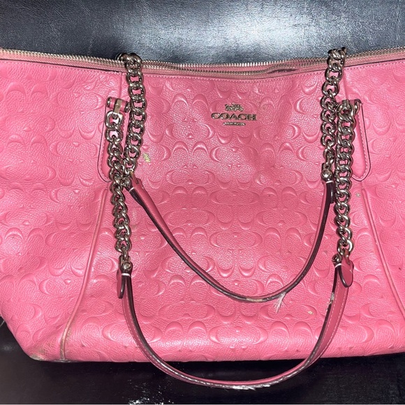 Coach Handbags - Coach Floral Embossed Pink Tote